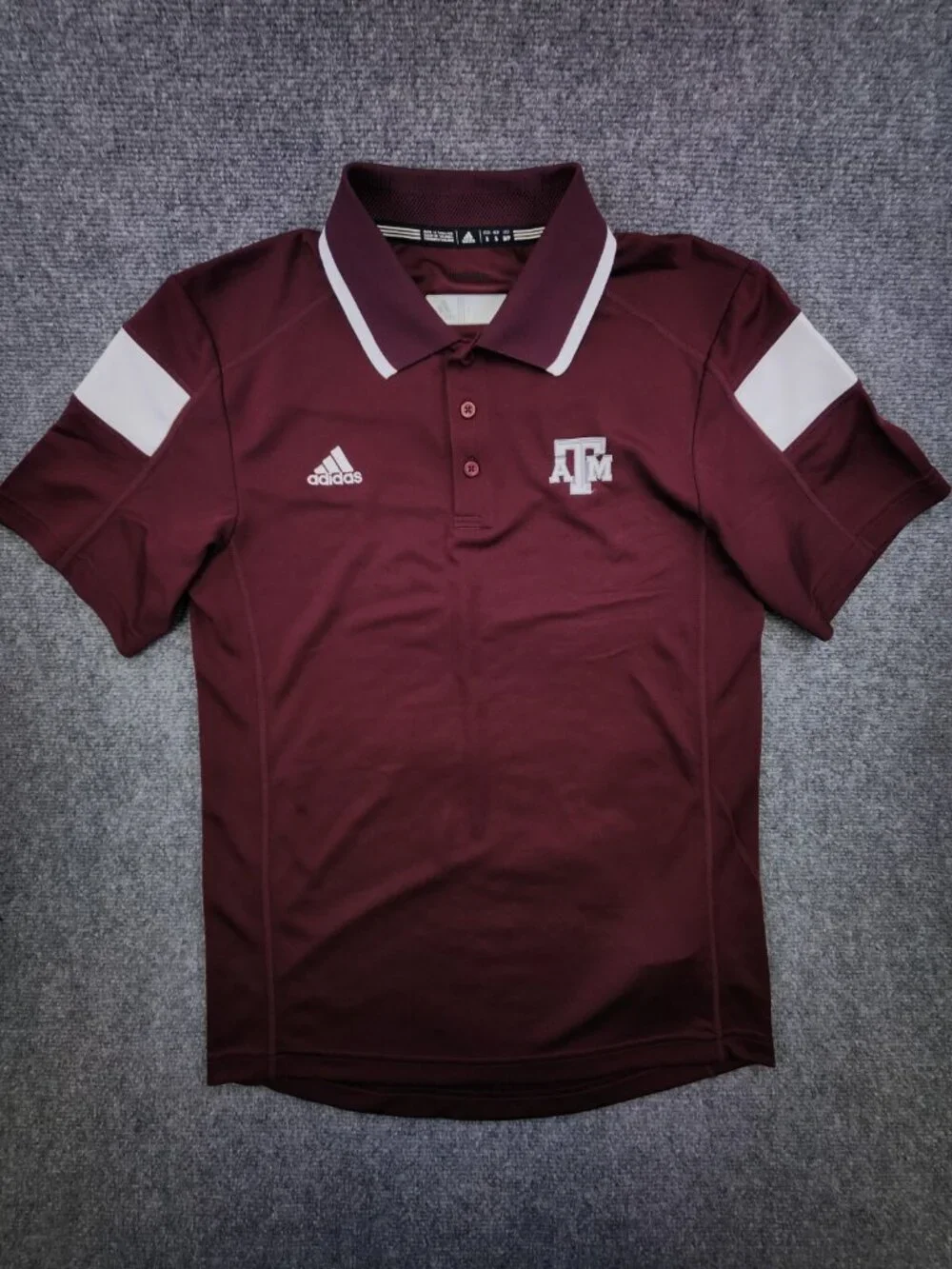 Adidas Climalite Men's Small Texas A&M Red Maroon Short Sleeve Polo Shirt Logo